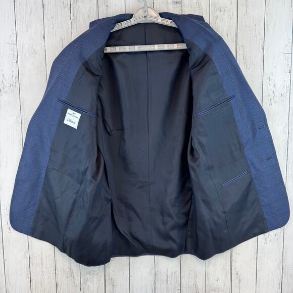 Hickey Freeman Windowpane Worsted Wool Single-Breasted Blazer Sport Size 39R - Picture 2 of 16